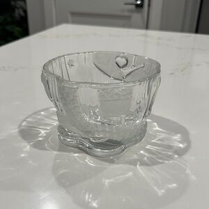 Gorham Clear Glass Crystal Bowl with Santa Design